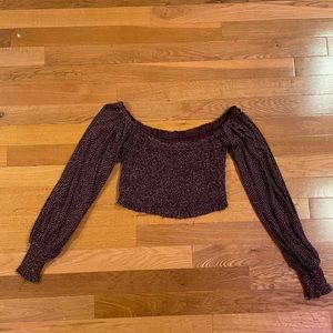 Urban Outfitters maroon fitted crop top